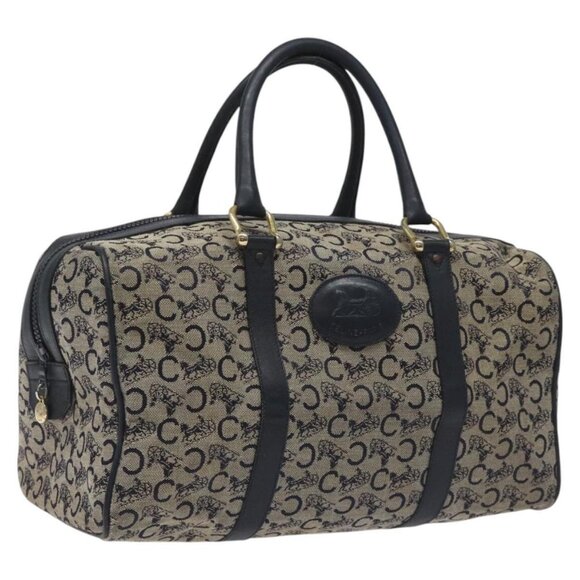 CELINE C Macadam Hand Bag Canvas Navy Auth bs23203 - Picture 1 of 16